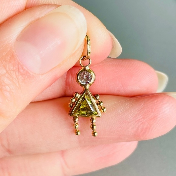 14K & 10k Gold Birthstone Girl Boy Charm Pendant Amethyst Peridot Alexan… - Picture 5 of 9